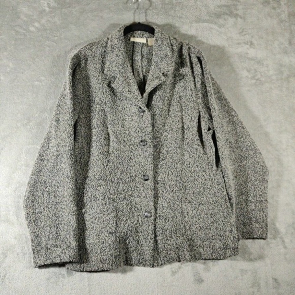 J. Jill Jacket Womens 20 Black & Gray Normcore Button Down Basic